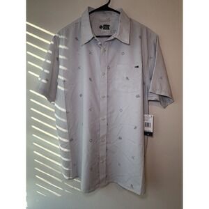 SALTY CREW MENS MICRO VIBES TECH WOVEN FISHING SHIRT BUTTON UP SIZE L NWT $70